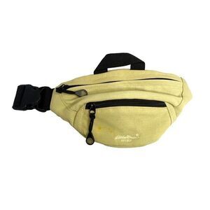 Eddie Bauer Fanny Pack Green Fabric Waist Pack Crossbody, Adjustable Strap